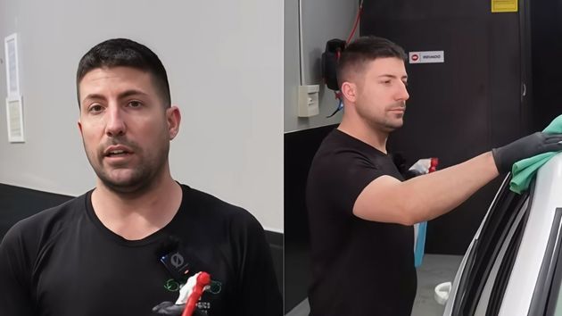 El hombre explica cómo funciona su negocio.