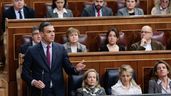 El presidente del Gobierno, Pedro Sánchez en el Congreso