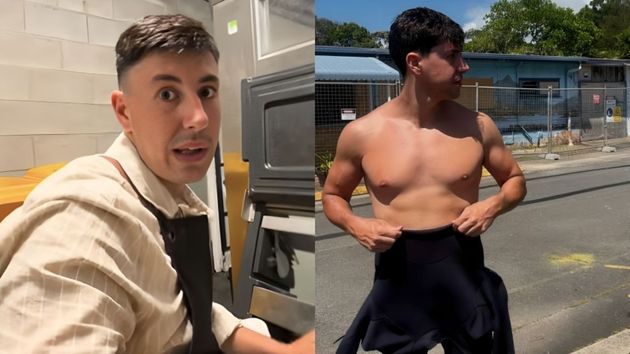 El joven durante su trabajo y disfrutando del país.