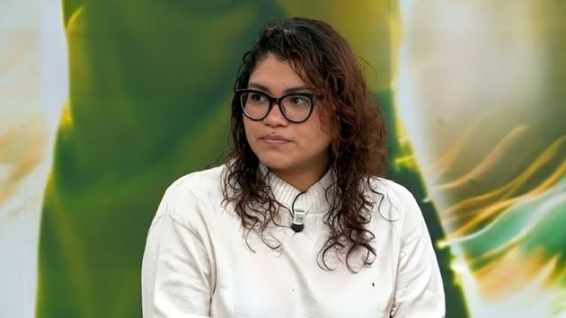 La joven peruana durante la entrevista.