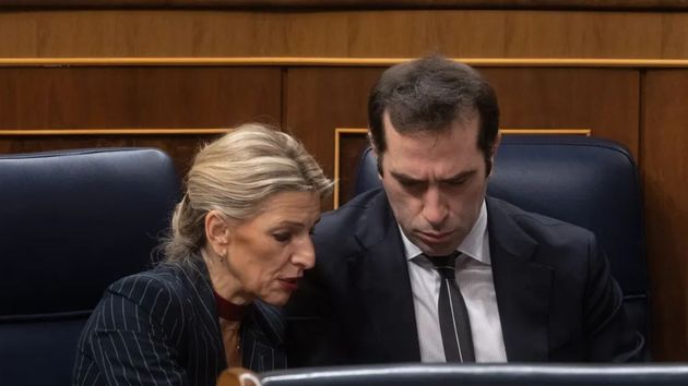 La ministra de Trabajo, Yolanda Díaz, y el ministro de economía Carlos Cuerpo