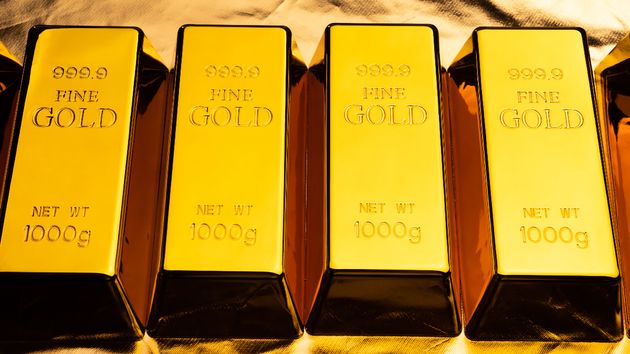 unos lingotes de oro