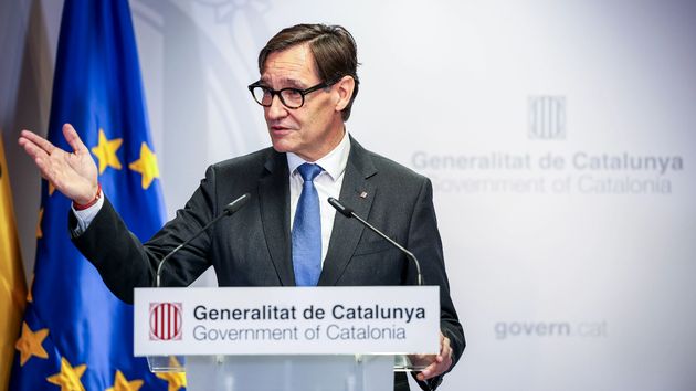 el presidente de la generalitat de cataluña durante un discurso
