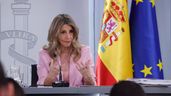 La vicepresidenta segunda y ministra de Trabajo, Yolanda Díaz, en el Consejo de Ministros