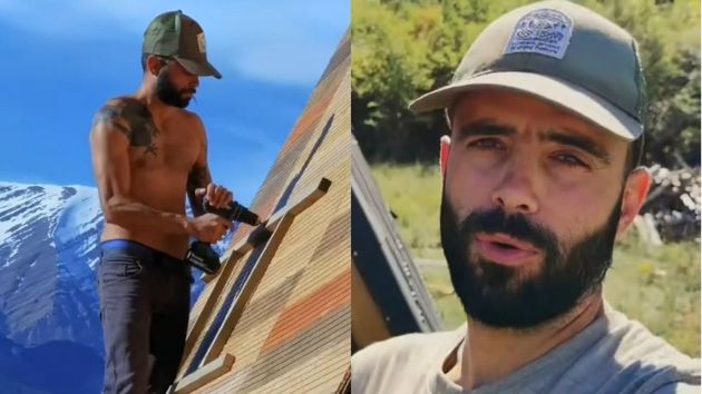 El joven español mostrando el proceso.