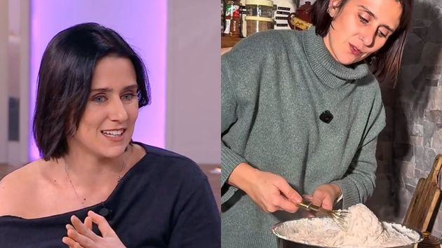 La mujer, durante la entrevista.