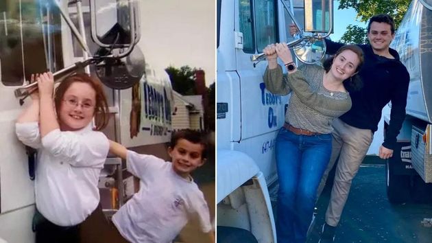 Teddy Rainville junto a su hermana