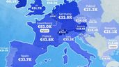 Mapa de los salarios en Europa por horas