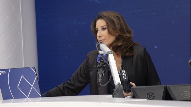 Pilar García de la Granja durante el programa de radio