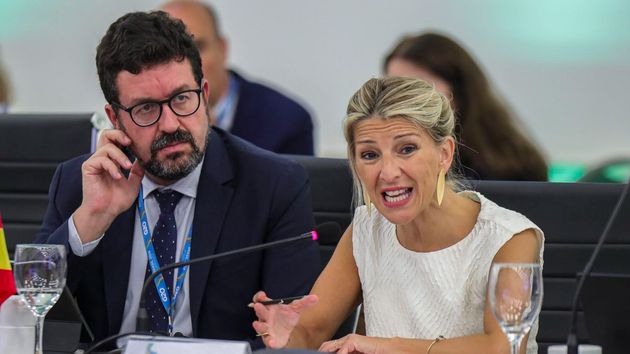 Joaquín Pérez Rey (secretario de Estado de Trabajo) junto a Yolanda Díaz (ministra de Trabajo)