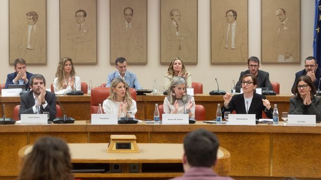 Ernest Urtasun, Yolanda Díaz, Verónica Barbero y Mónica García