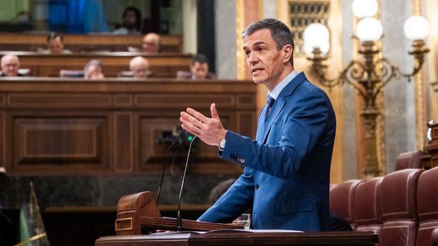 Pedro Sánchez durante su intervencion en el congreso
