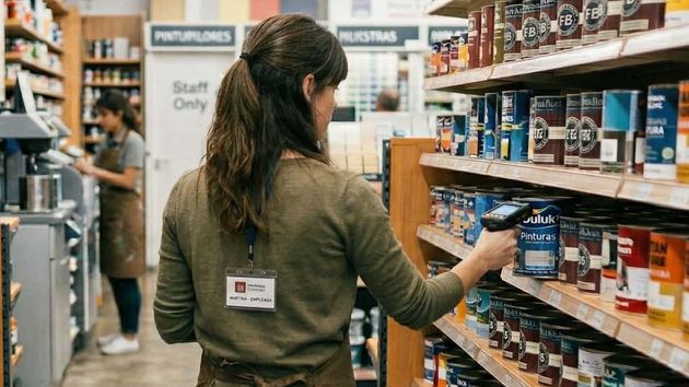 Empleada de una tienda de pinturas