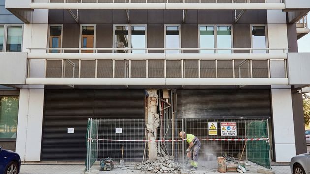 Obras en la fachada de un edificio 