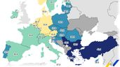 Mapa con las jornadas laborales en Europa