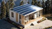 casa prefabricada con techo solar