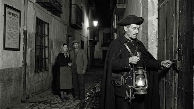 un hombre trabajando como sereno