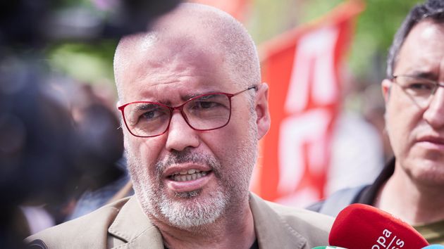 Unai Sordo durante su comparecencia ante los medios