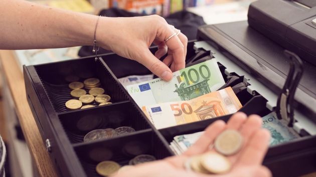 La caja registradora de un comercio