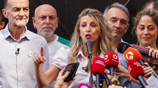 Yolanda Díaz, en la manifestación del viernes por el 1 de mayo