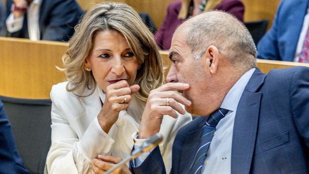 La ministra de Trabajo, Yolanda Díaz y el presidente de ATA, Lorenzo Amor