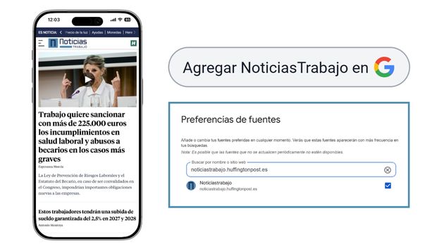 Así puedes elegir a NoticiasTrabajo como medio favorito en Google