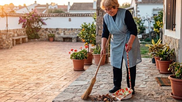 Imágen ilustrativa de una mujer barriendo