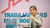 Yolanda Díaz durante el acto ‘Trabajadoras en el hogar: derechos, prevención, salud y seguridad’