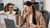 una persona con ansiedad trabajando y rafael alonso