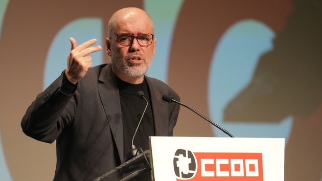 El secretario general de CCOO, Unai Sordo, en un acto en febrero