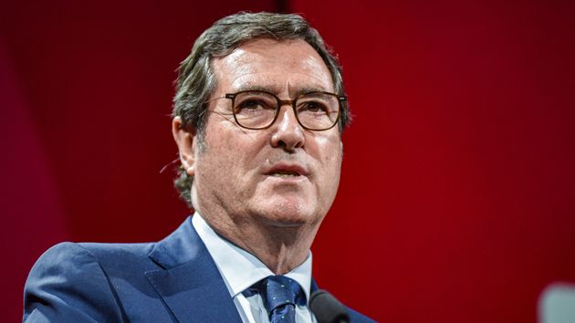 El presidente de la CEOE, Antonio Garamendi, en un acto de este mayo