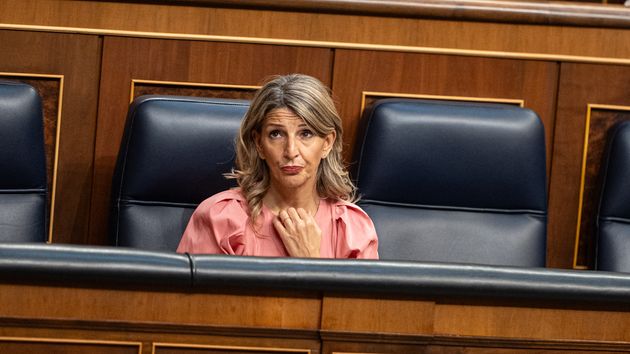 La ministra de Trabajo, Yolanda Díaz, durante una sesión plenaria