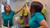 Melissa, limpiando.
