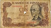 billete de 100 pesetas de 1875