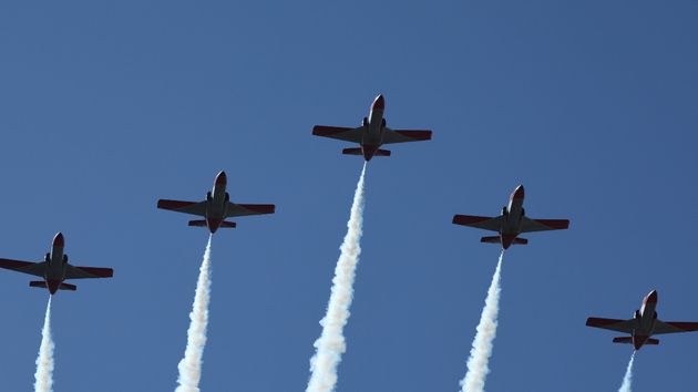Aviones del Ejército del Aire en formación