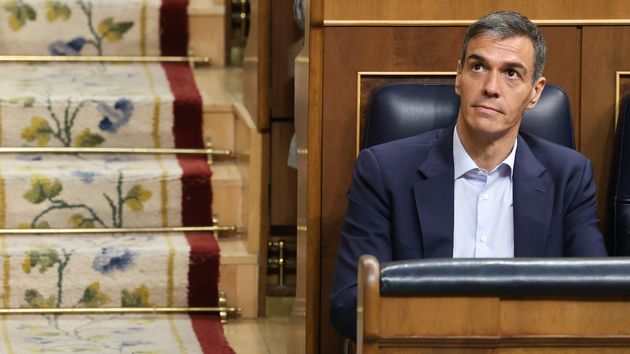 El presidente del Gobierno, Pedro Sánchez, durante la sesión de control al Gobierno