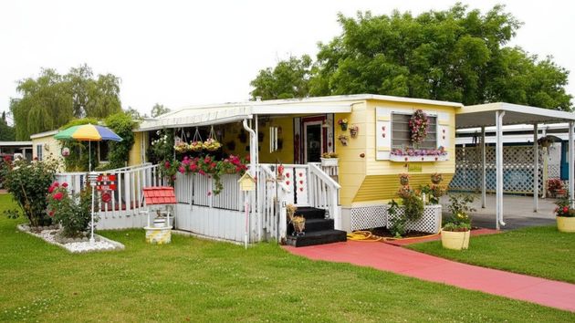 Una casa prefabricada instalada en un terreno