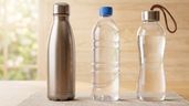 unas botellas de plástico, aluminio y cristal