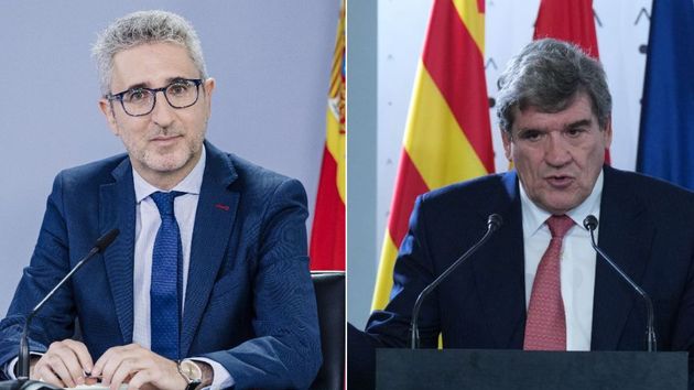 El ministro de Hacienda, Arcadi España y el gobernador del Banco de España, José Luis Escrivá