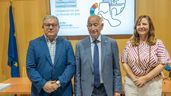 Juan Antonio González, Gabriel Amat y Esperanza Giménez, en la presentación de la jornada