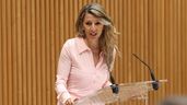 Yolanda Díaz en un atril