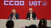 Los secretarios generales de UGT y CCOO, Pepe Álvarez y Unai Sordo respectivamente