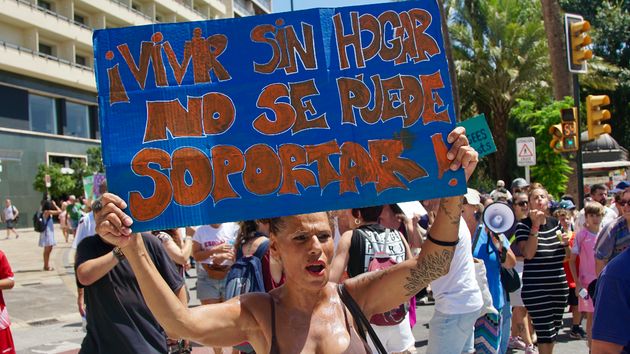 Mujer en una manifestación