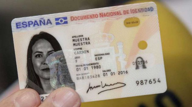 Muestra de un DNI