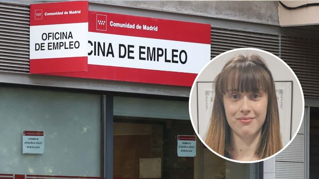 Una oficina de empleo del SEPE y Miriam Ruiz, abogada