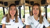 paula durante el video montada en el tractor
