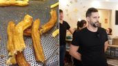 unos churros y Javier en la entrevista