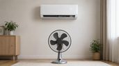 Un aire acondicionado y un ventilador