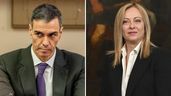 El presidente del Gobierno de España Pedro Sánchez y la presidenta de Italia, Giorgia Meloni