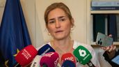 Sara Aagensen atendiendo a la prensa